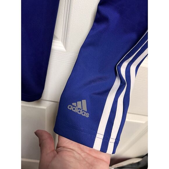 014-009 Adidas Leggings Womens S blue Climalite 3 Stripes Pants Stretch Active - Picture 3 of 12
